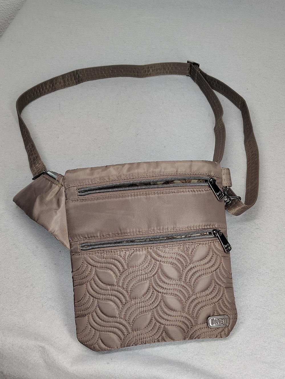 Lug Skipper Crossbody Quilted Pattern Walnut Brown Color